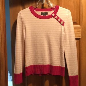 Pink and cream striped banana republic sweater